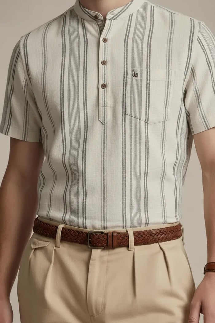 Men Natural Multi Stripes Striped Casual Shirt