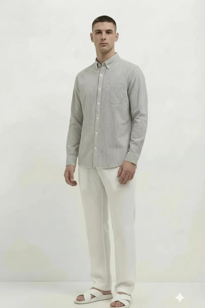 Men Natural Multi Stripes Striped Casual Shirt