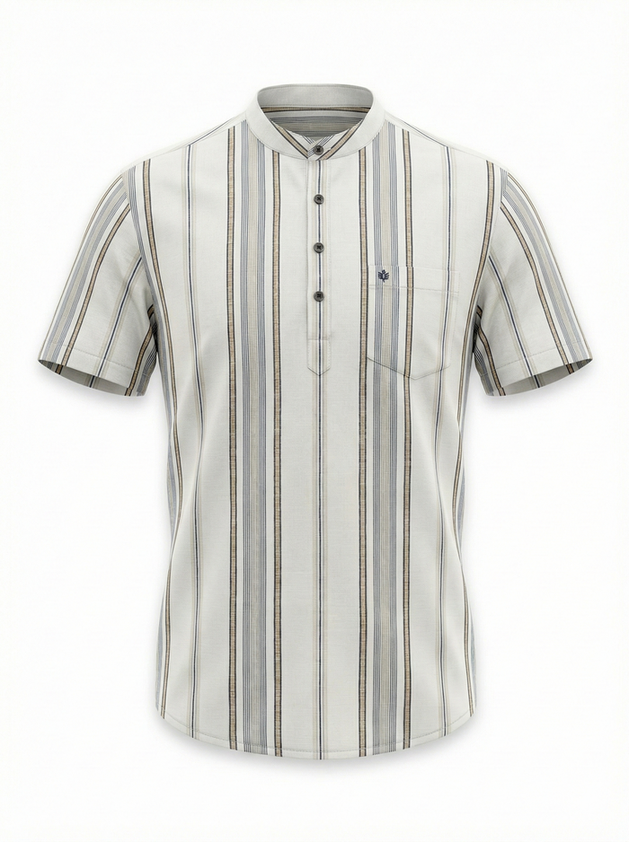 Men Natural Multi Stripes Striped Casual Shirt
