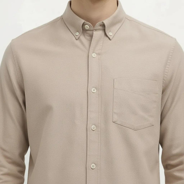 Men Natural Solid Casual Shirt