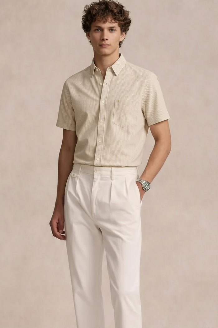 Men Natural Striped Casual Shirt