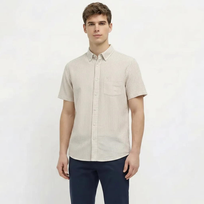Men Natural Striped Casual Shirt