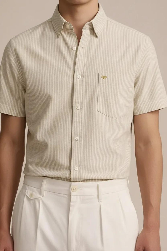 Men Natural Striped Casual Shirt