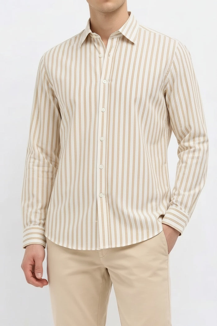 Men Natural Striped Casual Shirt