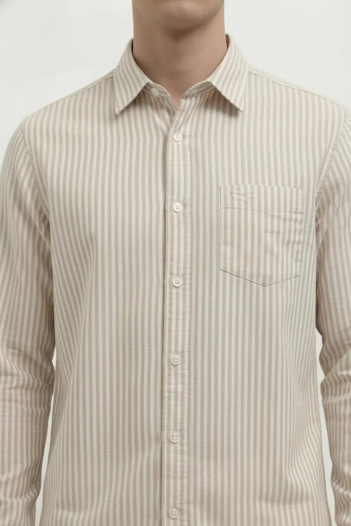 Men Natural Striped Casual Shirt