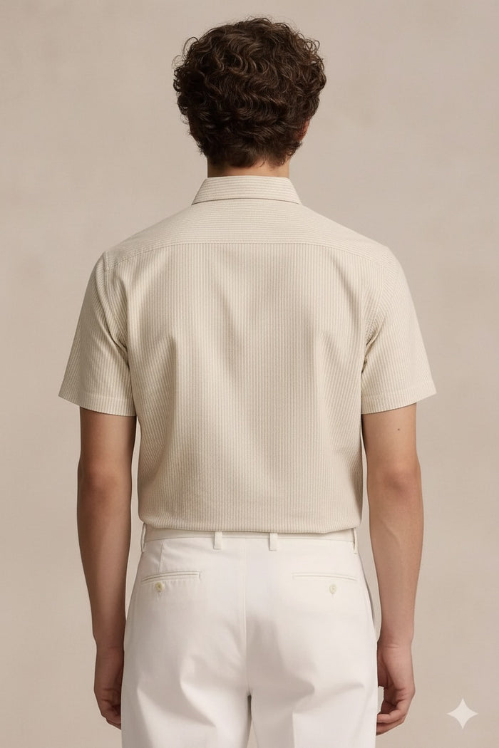 Men Natural Striped Casual Shirt