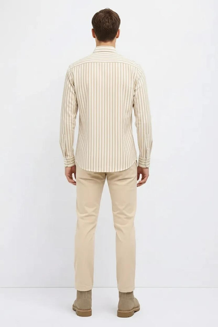 Men Natural Striped Casual Shirt