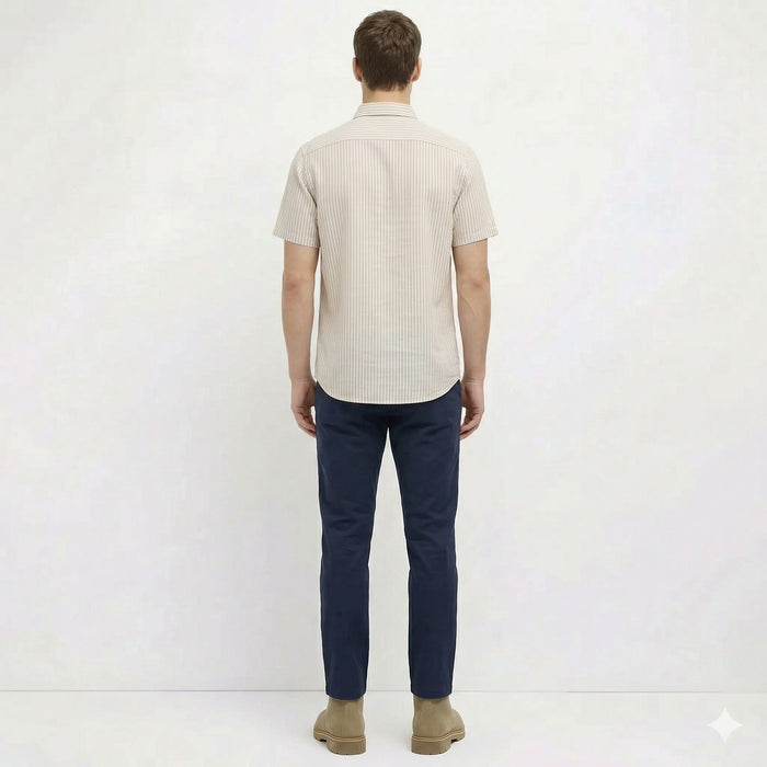 Men Natural Striped Casual Shirt