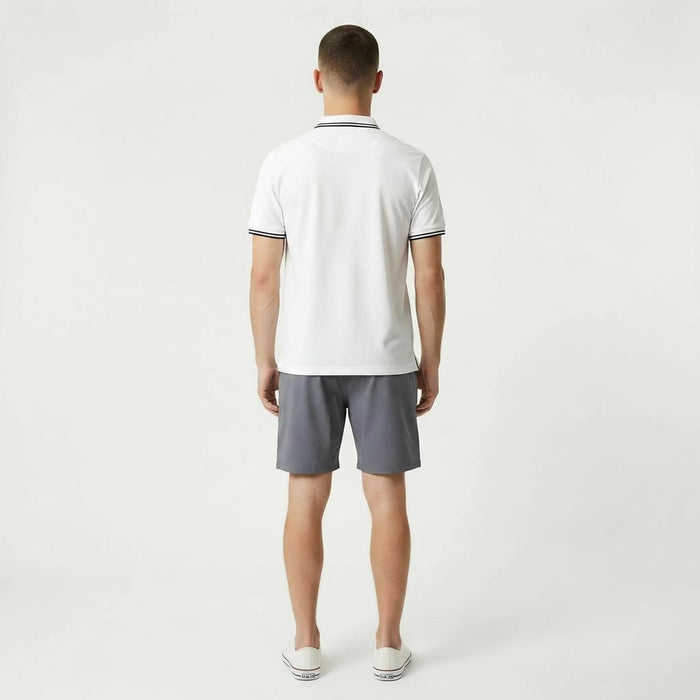 Men Navy Cotton Mid-Rise Shorts