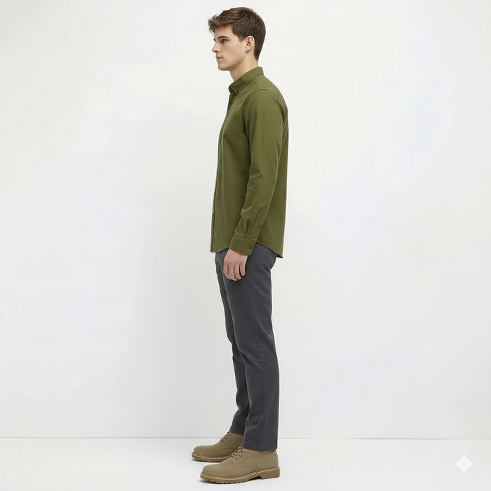 Men Navy Mid-Rise Chinos Trousers