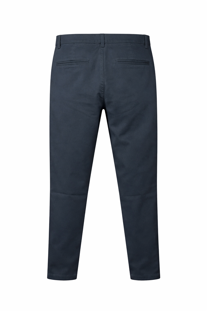 Men Navy Mid-Rise Chinos Trousers