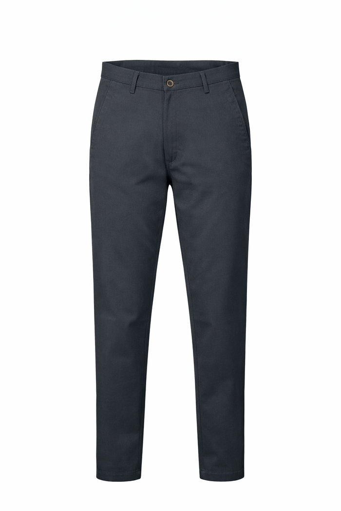 Men Navy Mid-Rise Chinos Trousers