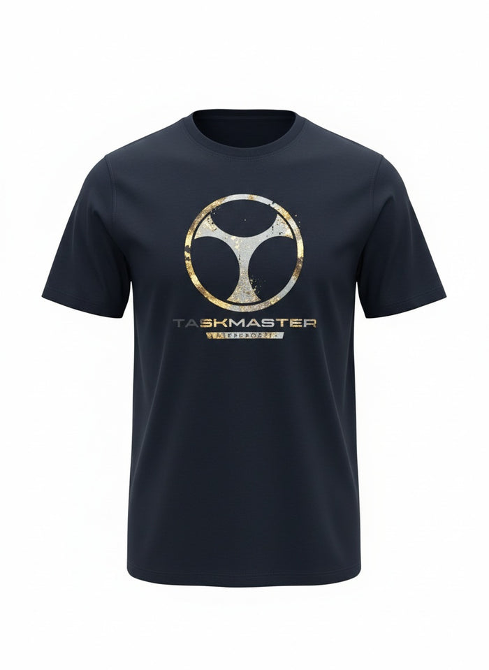 Men Navy Printed Round Neck T-shirt