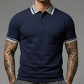 Men Navy Sold Polo Collar T-shirt