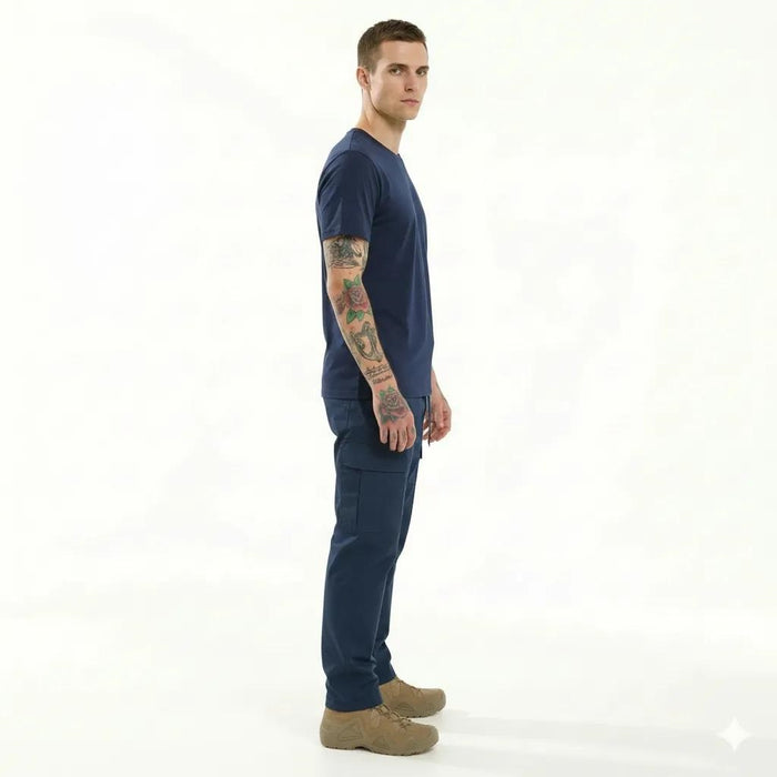 Men Navy Solid Regular Fit Track Pants