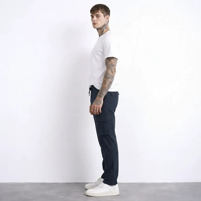 Men Navy Solid Regular Fit Track Pants