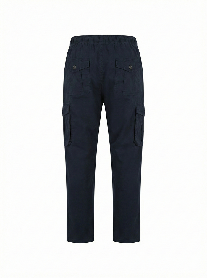 Men Navy Solid Regular Fit Track Pants
