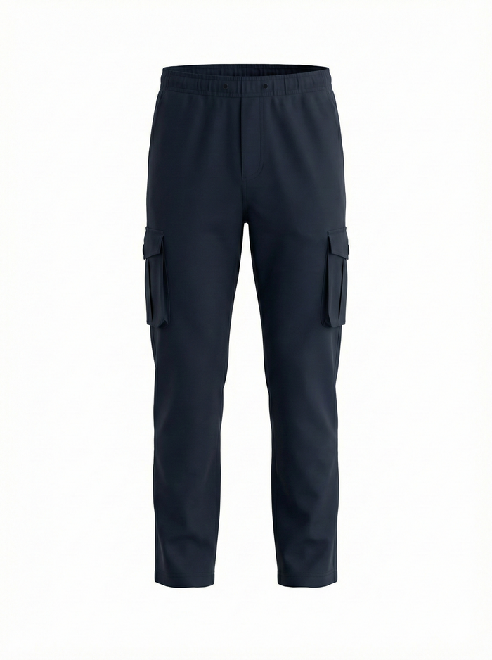 Men Navy Solid Regular Fit Track Pants