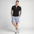 Men Navy Striped Technology Shorts