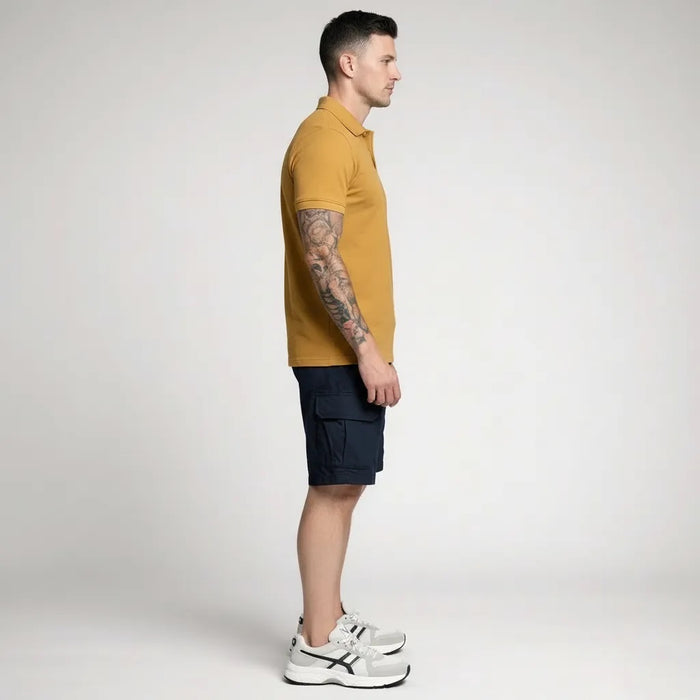 Men Oak Buff Polo Collar T-shirt