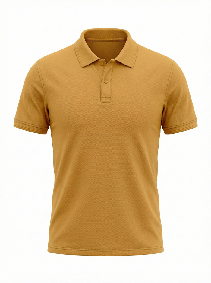 Men Oak Buff Polo Collar T-shirt