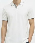 Men Off White Sold Polo Collar T-shirt