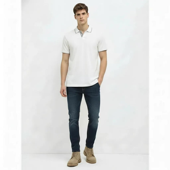 Men Off White Sold Polo Collar T-shirt