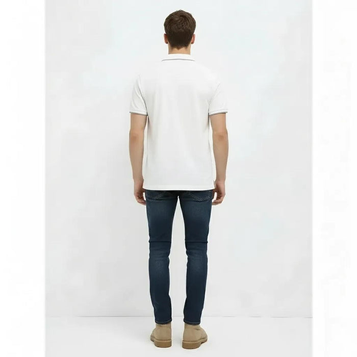 Men Off White Sold Polo Collar T-shirt