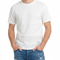 Men Off White Solid Round Neck T-shirt