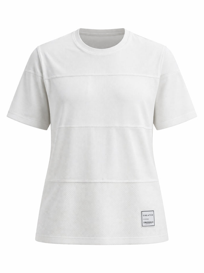 Men Off White Solid Round Neck T-shirt