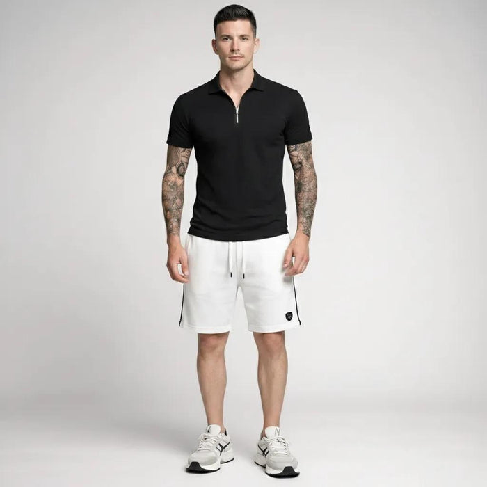 Men Off White Solid Shorts