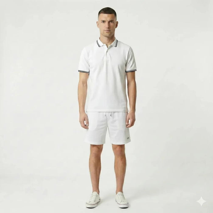 Men Off White Solid Shorts