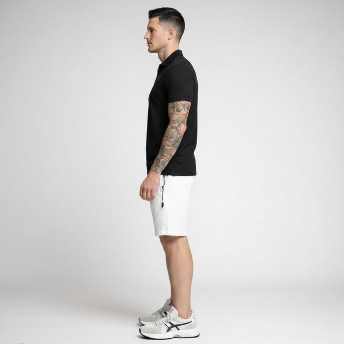 Men Off White Solid Shorts