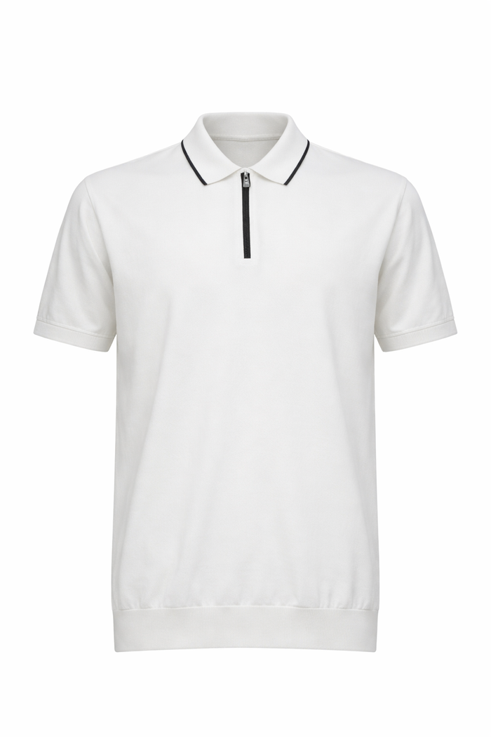 Men Off White Solid T-Shirt