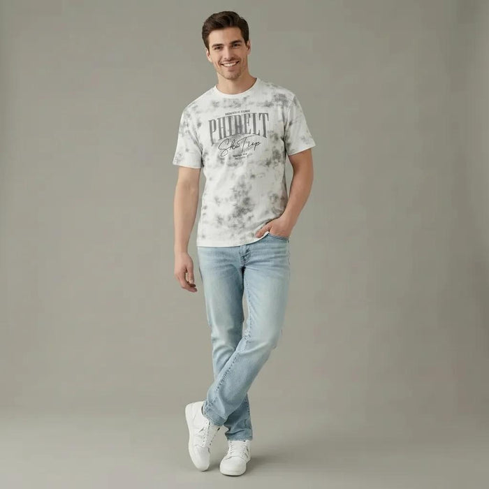 Men Off White Typography Dyed T-shirt
