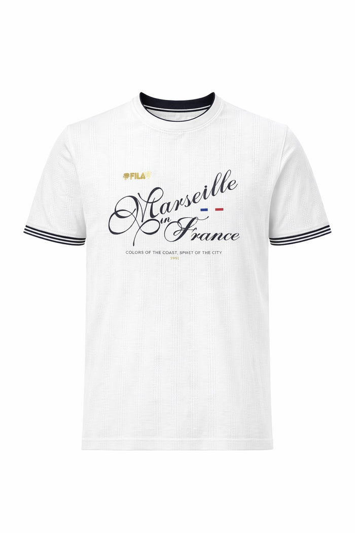 Men Off White Typography Printed Round Neck Cotton T-shirt