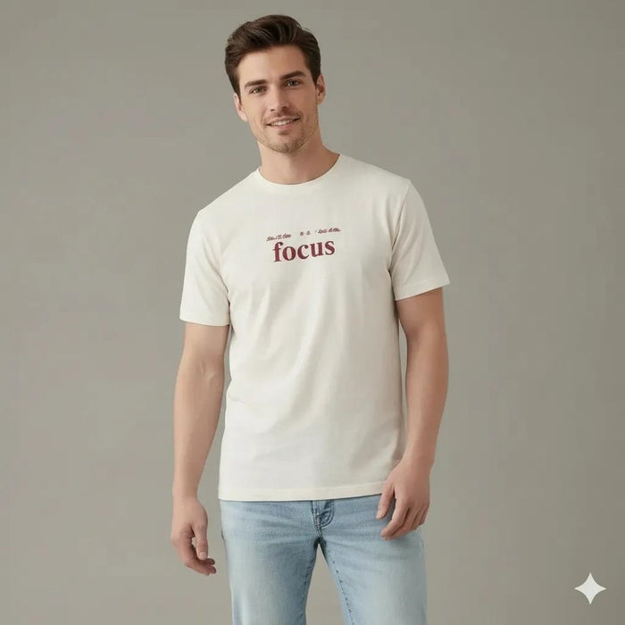 Men Off White Typography Printed T-shirt