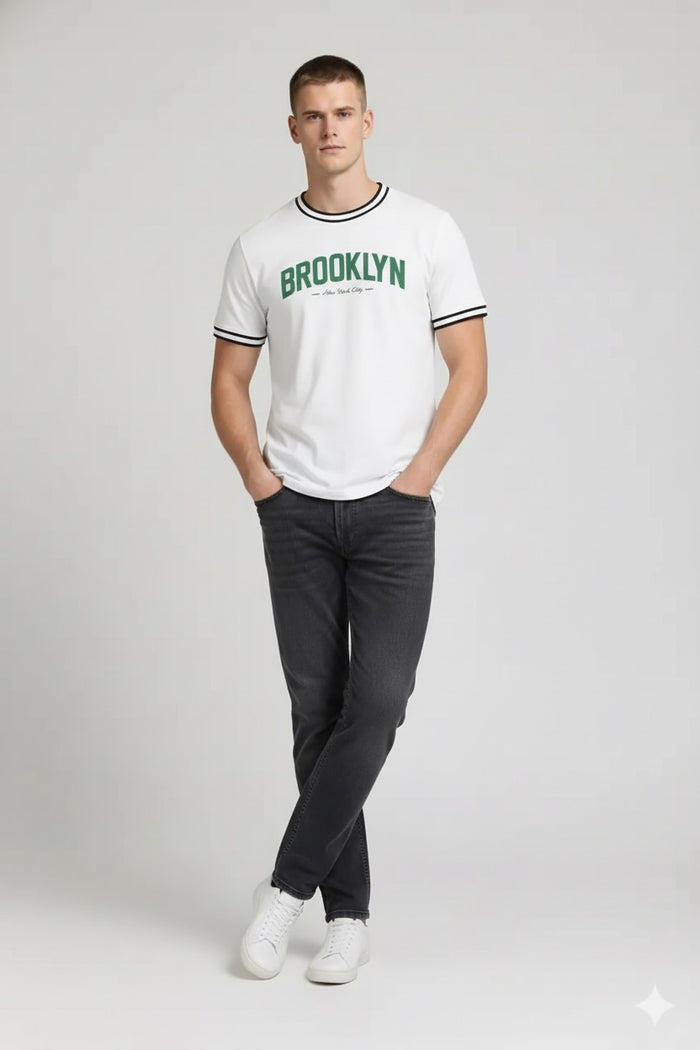 Men Off White Typography Printed T-shirt