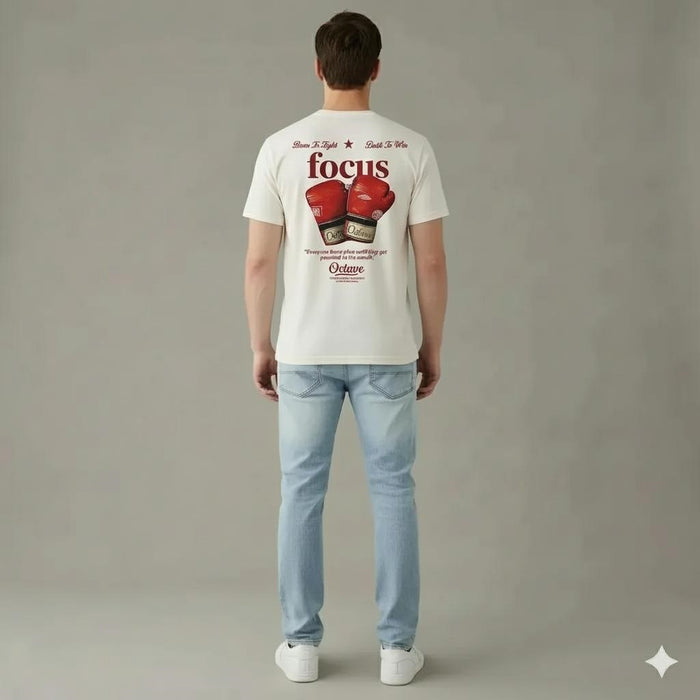 Men Off White Typography Printed T-shirt