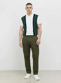 Men Olive Solid Regular Fit Track Pants
