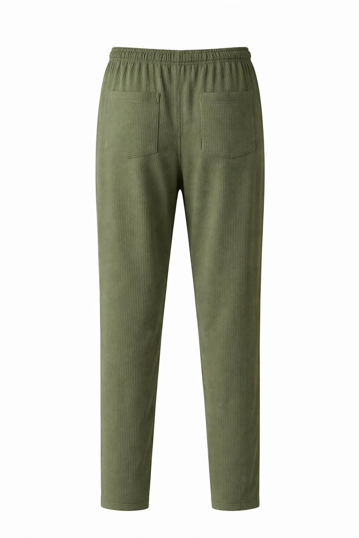 Men Olive Solid Regular Fit Track Pants