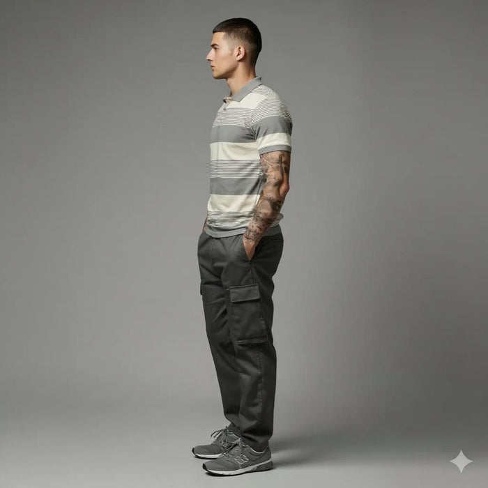 Men Onyx Colourblocked Polo Collar T-shirt