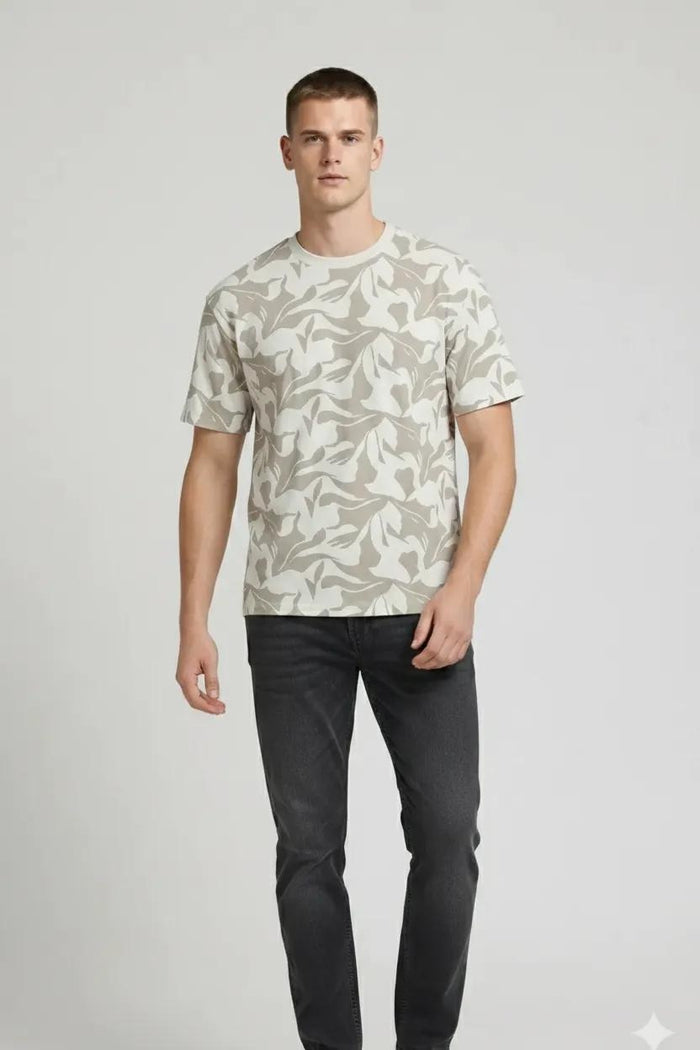 Men Onyx Round Neck Printed T-shirt