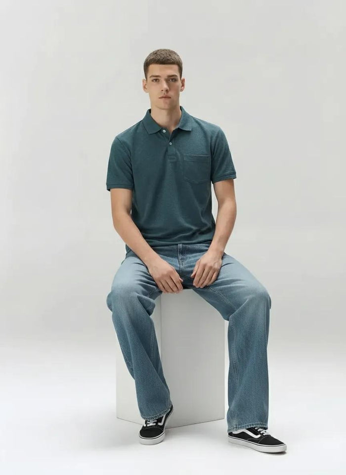 Men Pacific Sold Polo Collar T-shirt