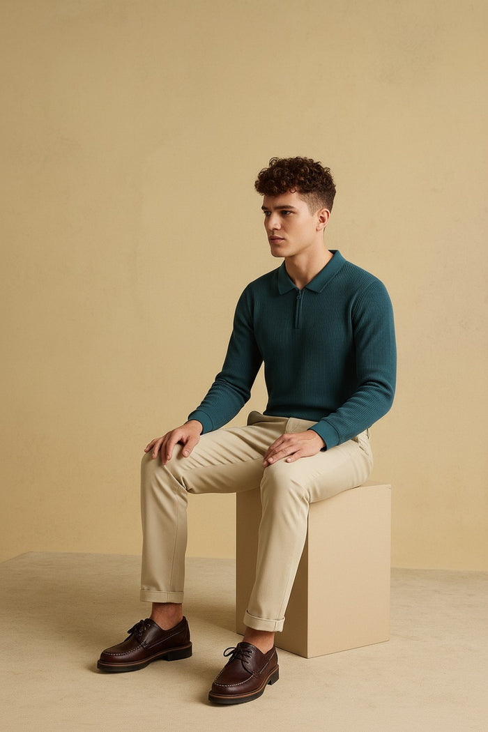 Men Pacific Solid Polo Collar T-shirt