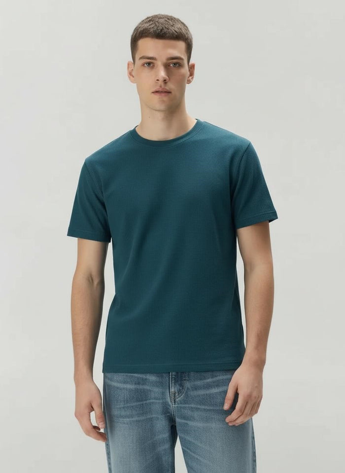 Men Pacific Solid Round Neck T-shirt