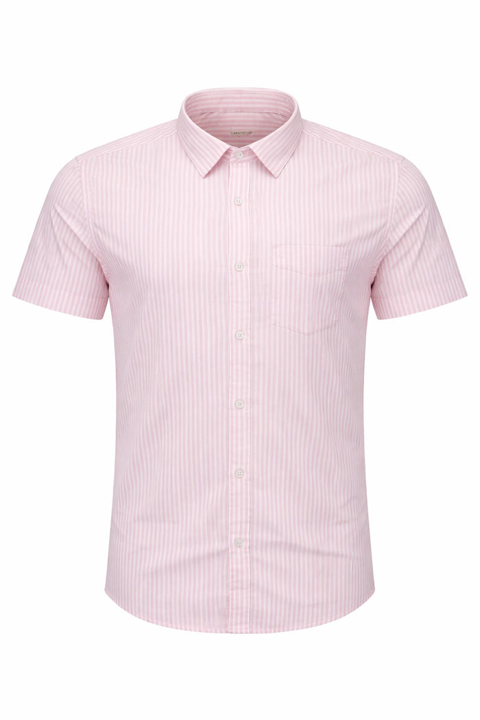 Men Pink Striped Casual Shirt