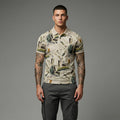 Men Pristine Floral Printed Polo Collar Tropical T-shirt