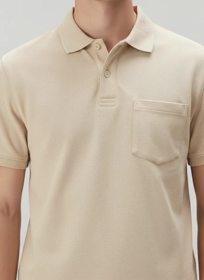 Men Pristine Polo Collar Pockets T-shirt