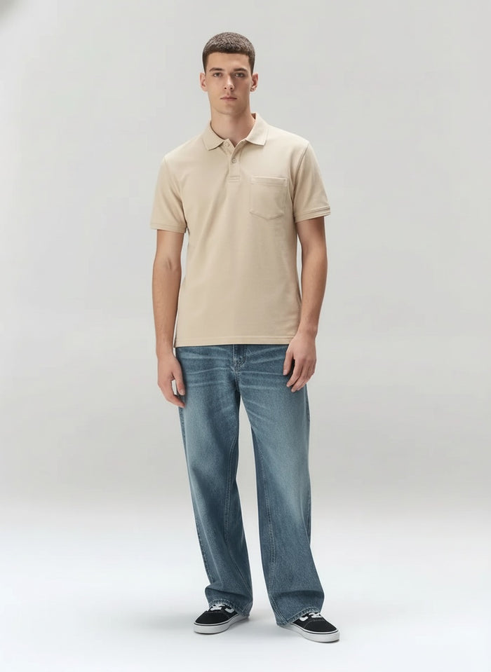 Men Pristine Polo Collar Pockets T-shirt